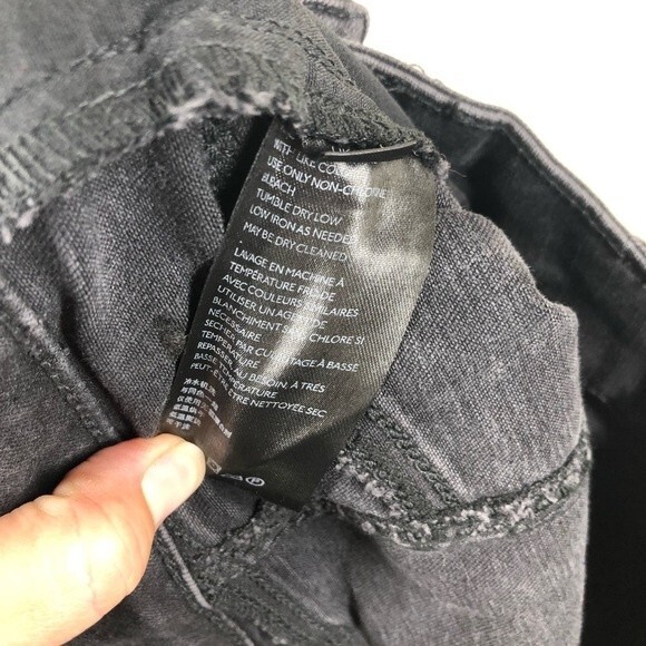 Free People Riley Seamed Skinny Jeans High Rise Washed Black 24 - Picture 9 of 9